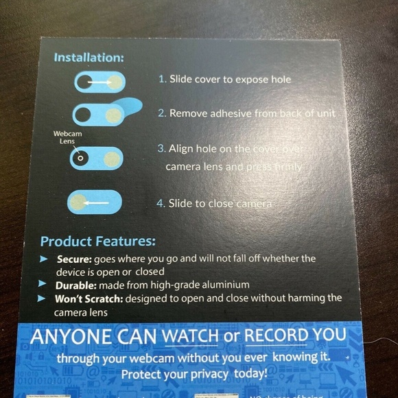 WebCam Cover for Laptops, Tablets, Computers, Monitors, TVs - Picture 2 of 2